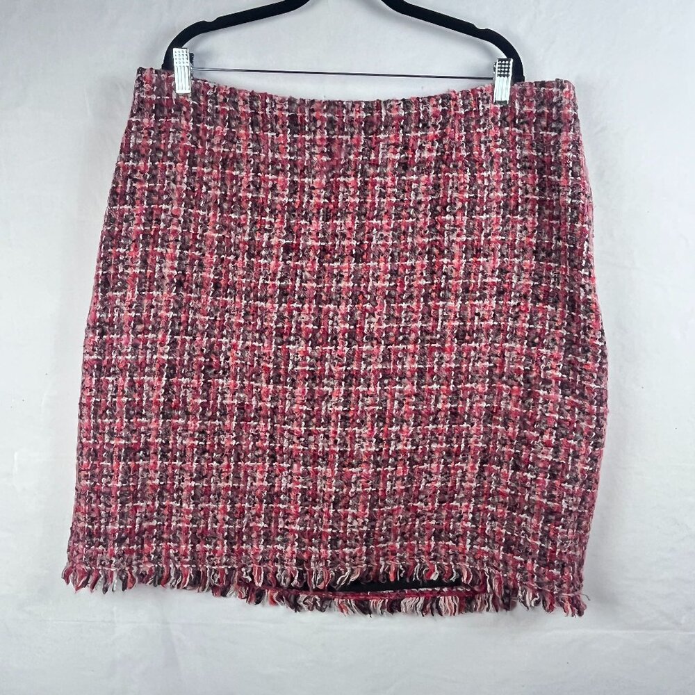 2/$30 Talbots Boucle Pink Mini Skirt 18W